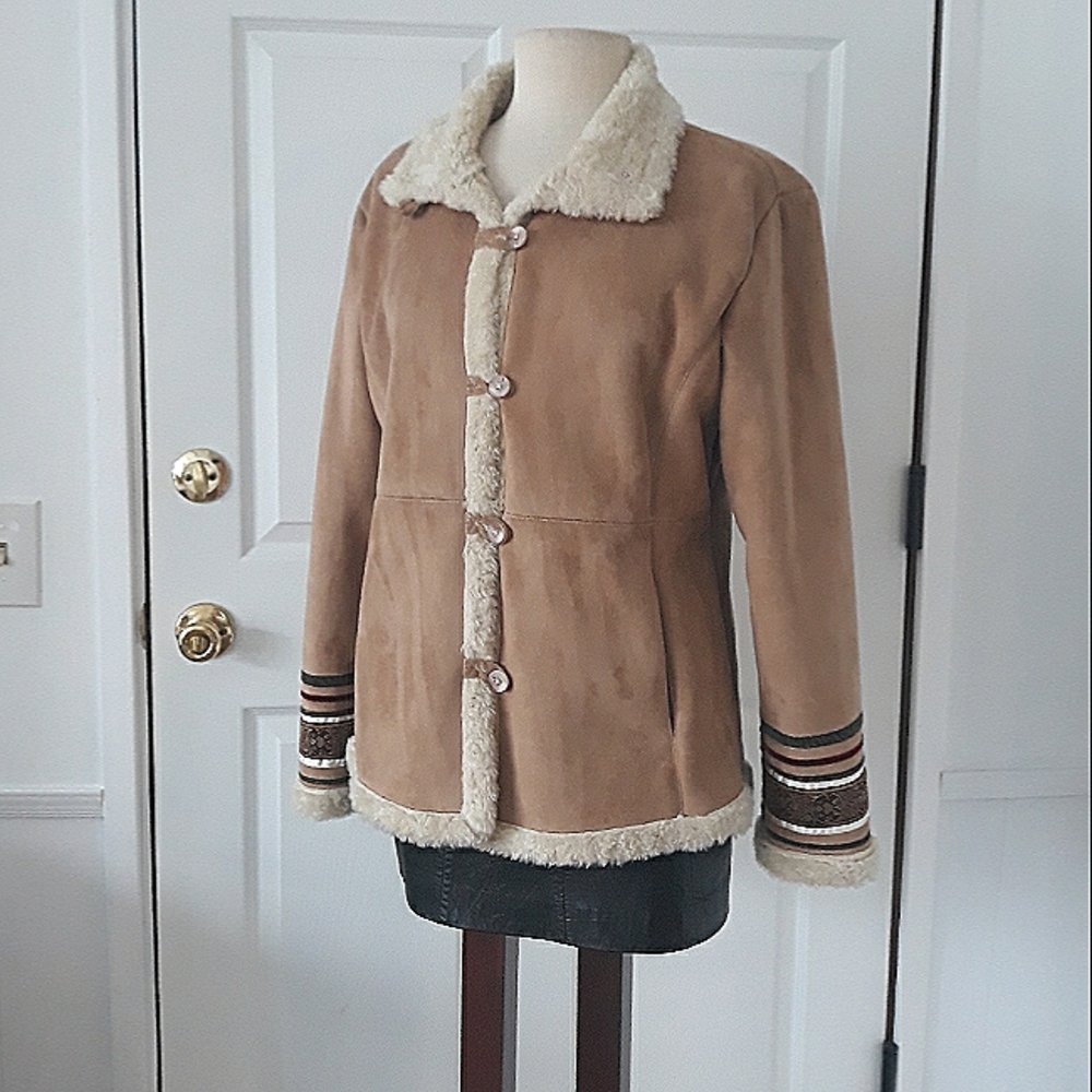 Coldwater Creek Tan Faux suede Jacket S